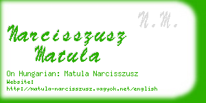 narcisszusz matula business card
